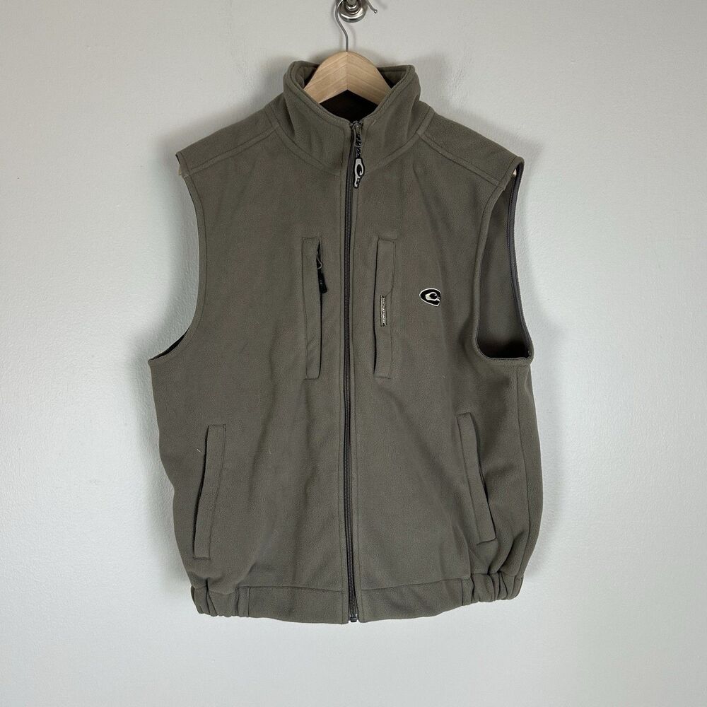 Drake Vest Mens M Fleece Full Zip Magnattach Hunting Pockets Outdoor Gray
